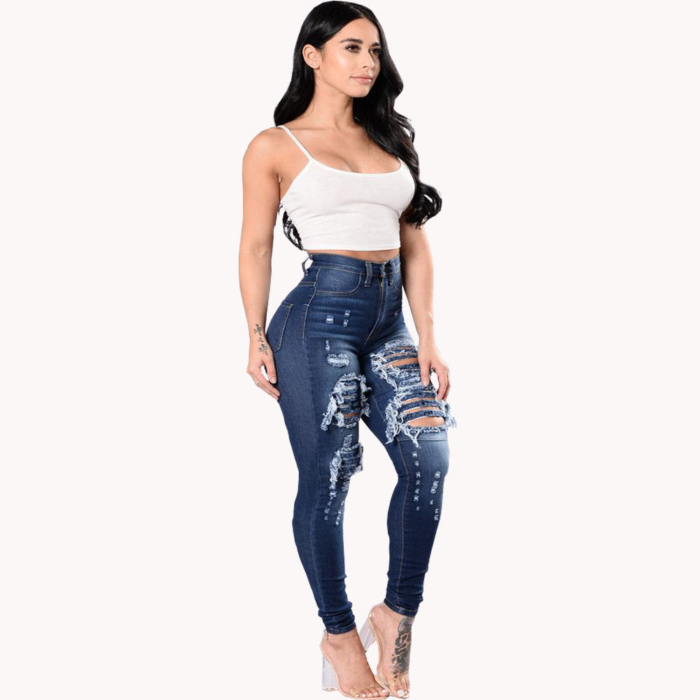 Women Pants Stretch Denim Jeans High Waist Slim Fit | Fenif Llc