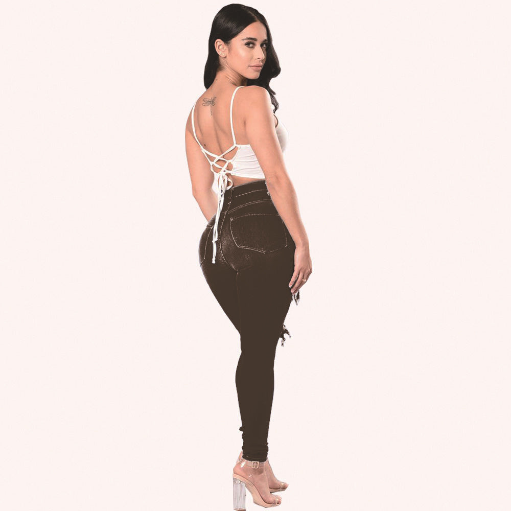 Women Pants Stretch Denim Jeans High Waist Slim Fit | Fenif Llc